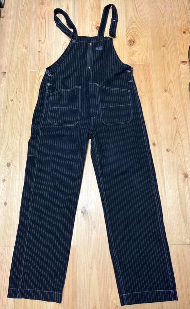 Schottショットオールドヒッコリー オーバーオール　ブラック　Mサイズ