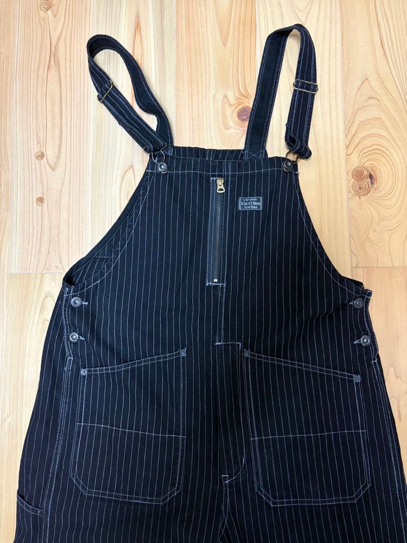 Schottショットオールドヒッコリー オーバーオール　ブラック　Mサイズ