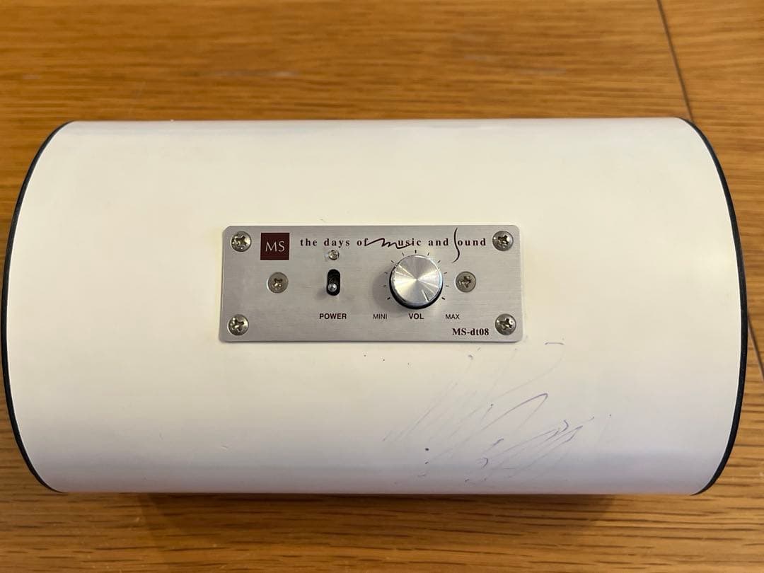 【ジャンク品】エムズシステム　波動スピーカー　白　アンプ内蔵 青色LED