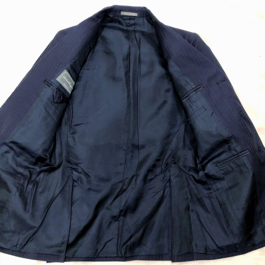 Ferragamo フェラガモ ネイビー シングル セットアップ スーツ