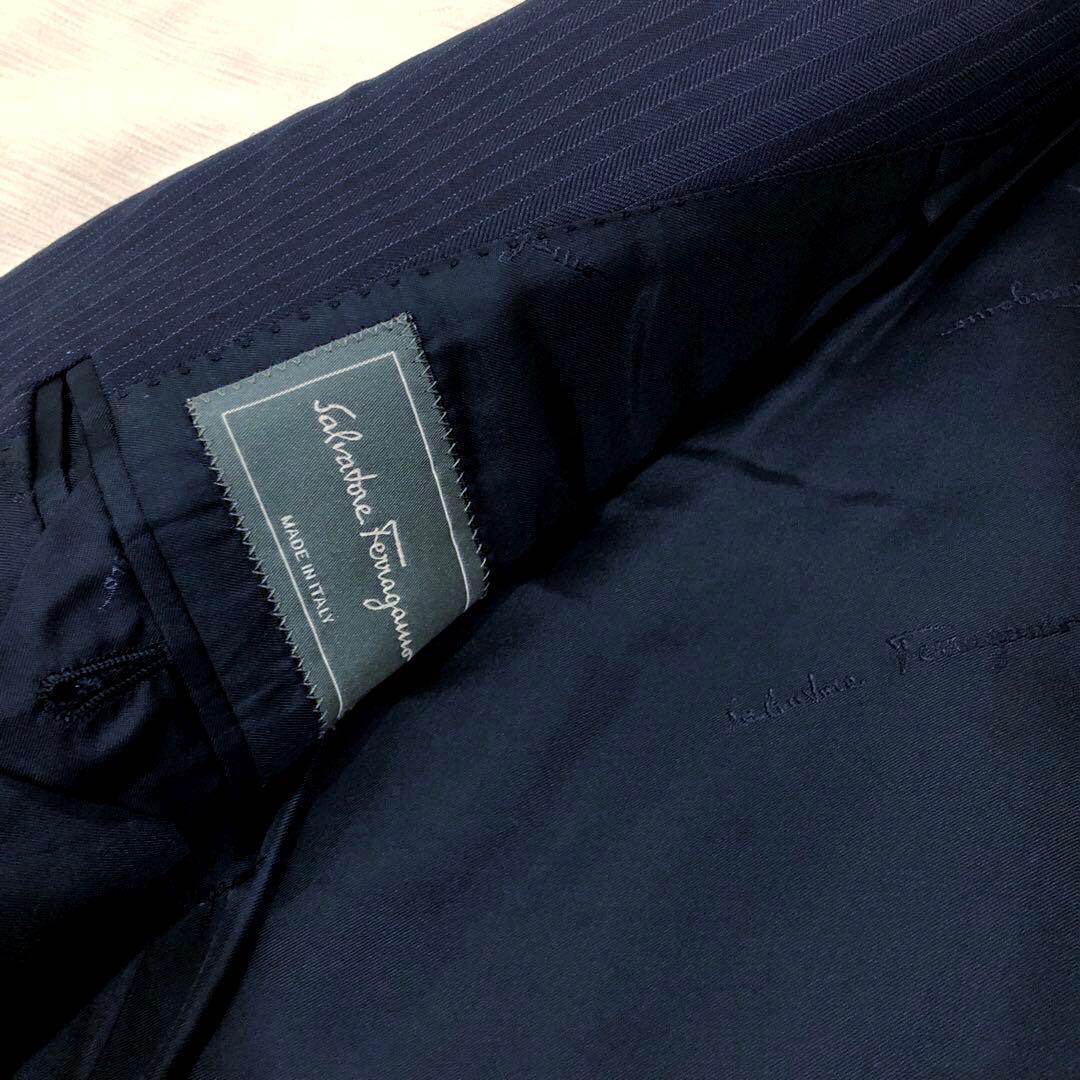 Ferragamo フェラガモ ネイビー シングル セットアップ スーツ