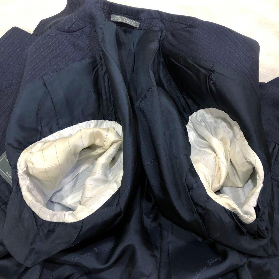 Ferragamo フェラガモ ネイビー シングル セットアップ スーツ