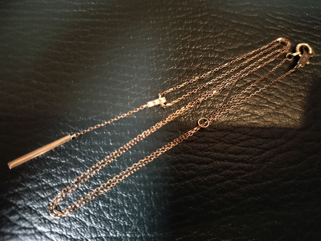 4℃　10k　ダイヤ　Y字　ネックレス　Y字バーネックレス　YG