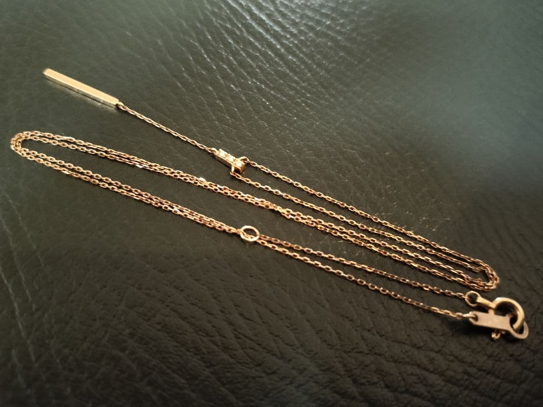 4℃　10k　ダイヤ　Y字　ネックレス　Y字バーネックレス　YG