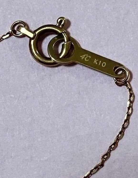 4℃　10k　ダイヤ　Y字　ネックレス　Y字バーネックレス　YG