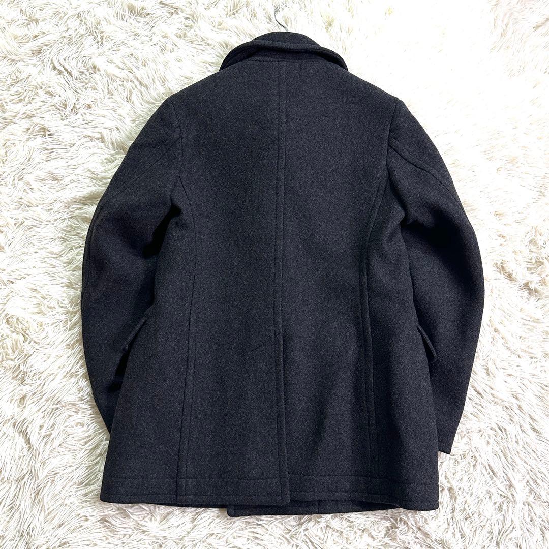 カシミヤ混✨サイベーシック ピーコート チャコールグレー 40