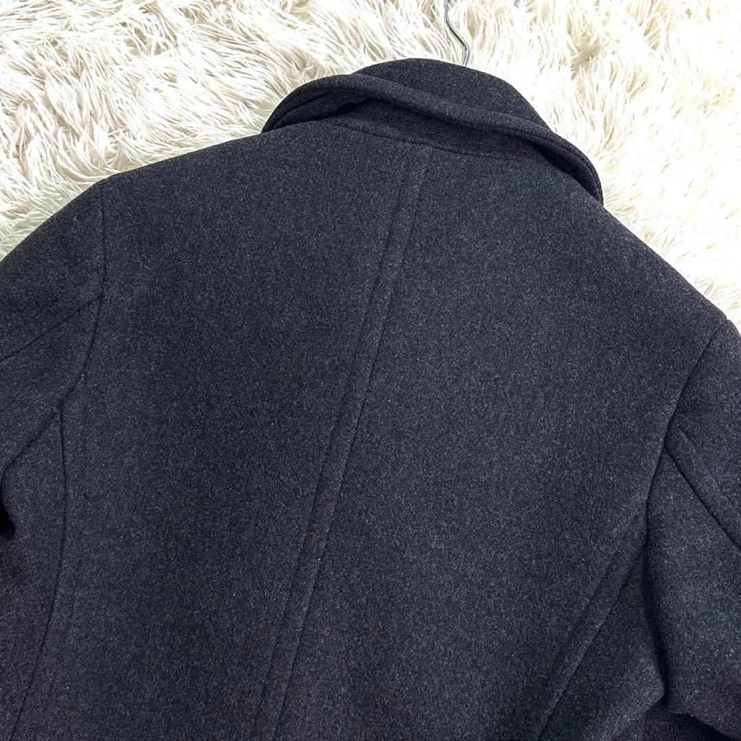 カシミヤ混✨サイベーシック ピーコート チャコールグレー 40