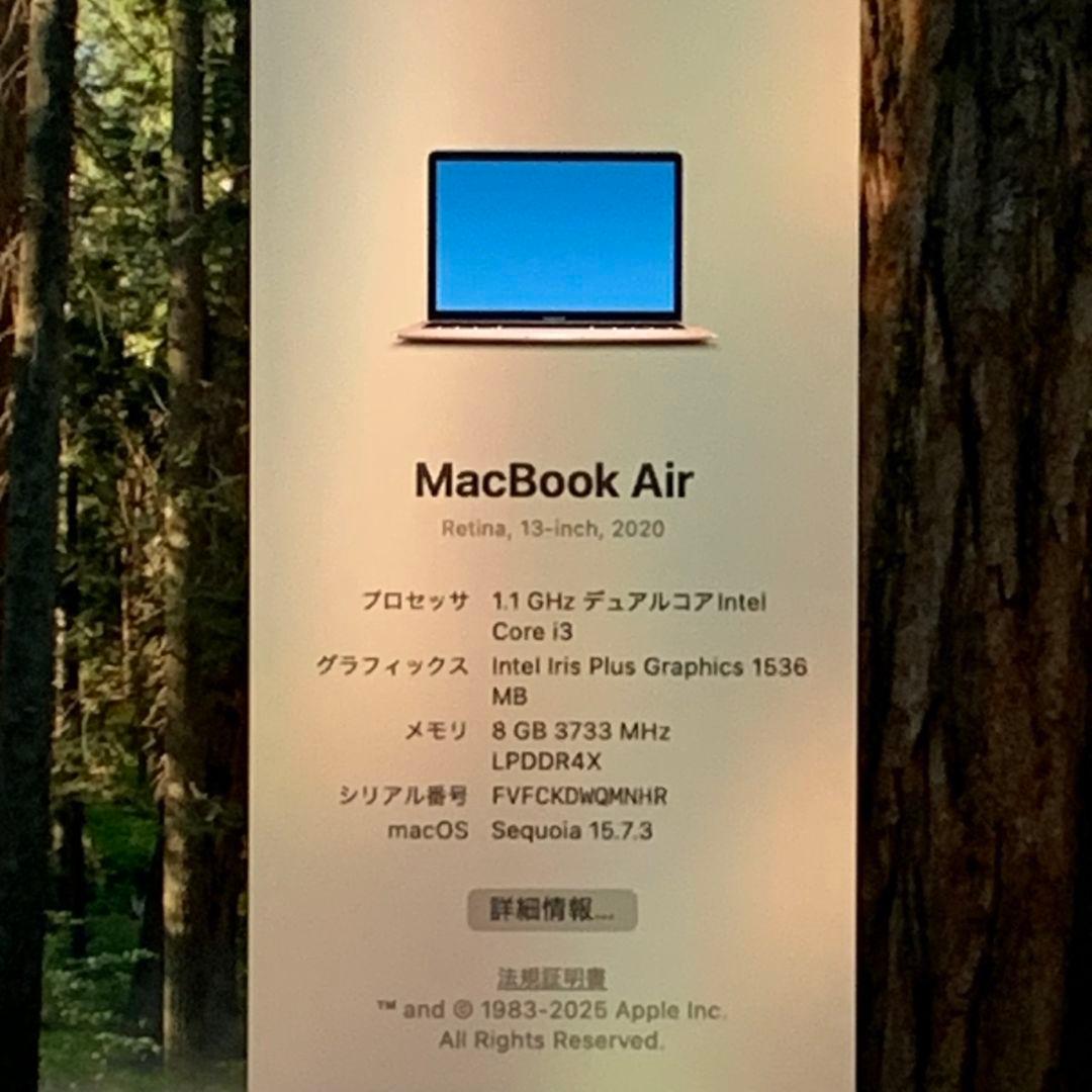 【美品】MacBookAir 2020 充放電80回ローズゴールド パソコンPC