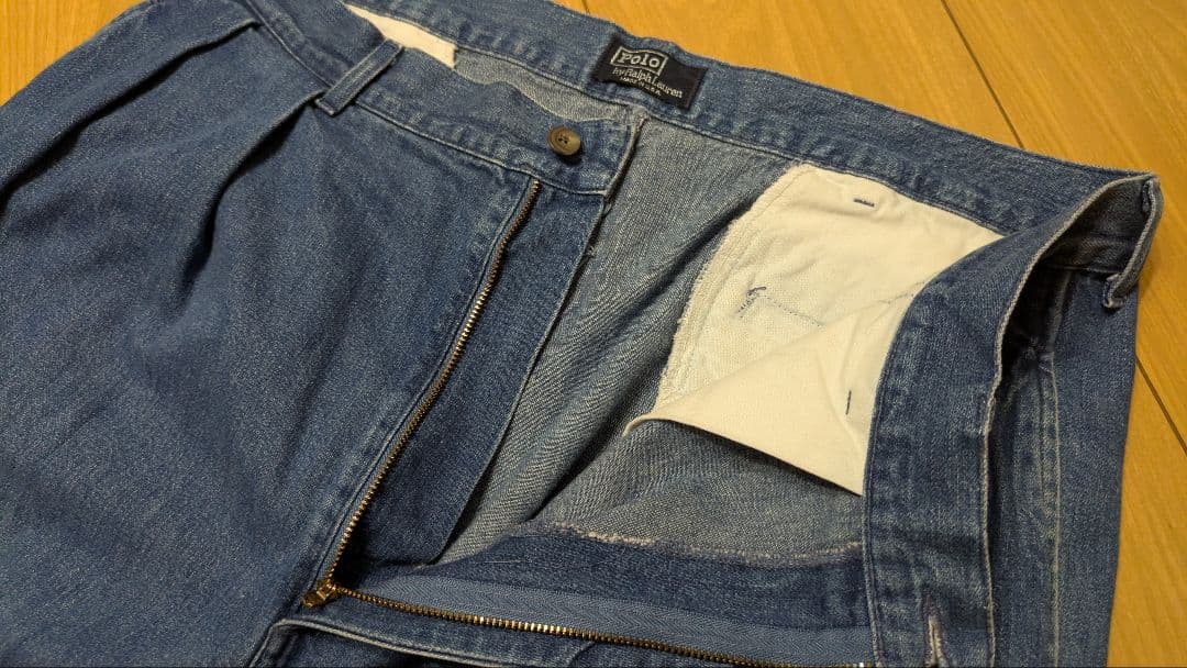 ラルフローレン　USA製　デニム　スラックス　W36L32