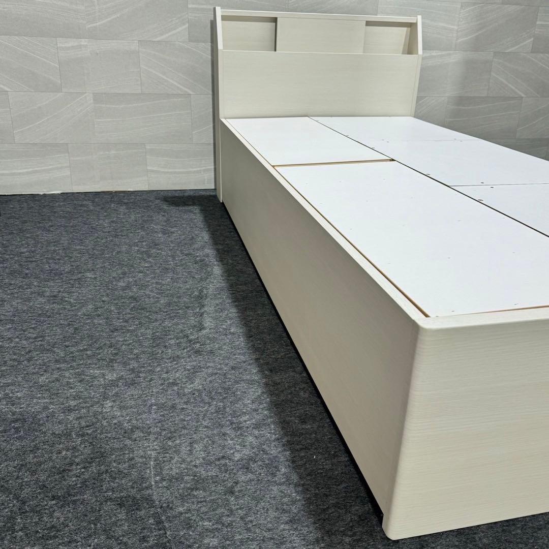 ニトリ シングル ベッドフレーム 収納付き フレームのみ 白 d3772