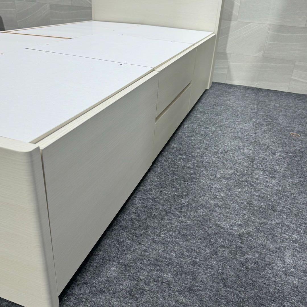 ニトリ シングル ベッドフレーム 収納付き フレームのみ 白 d3772