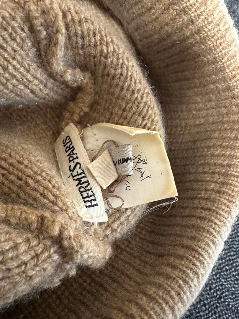 エルメス　ベージュ ニット帽