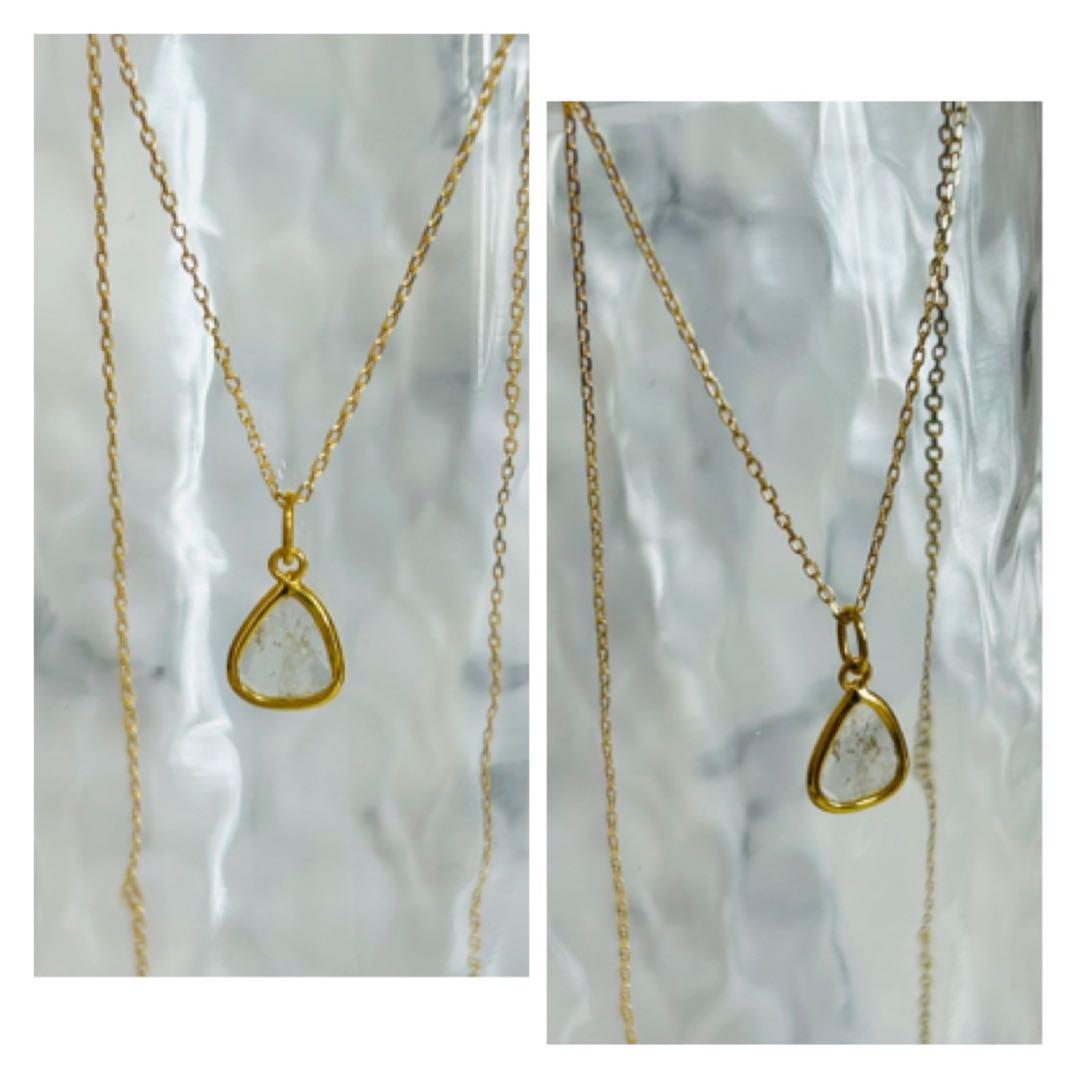 (M0816-3)K18YGスライスダイヤモンドペンダントトップ　宝石