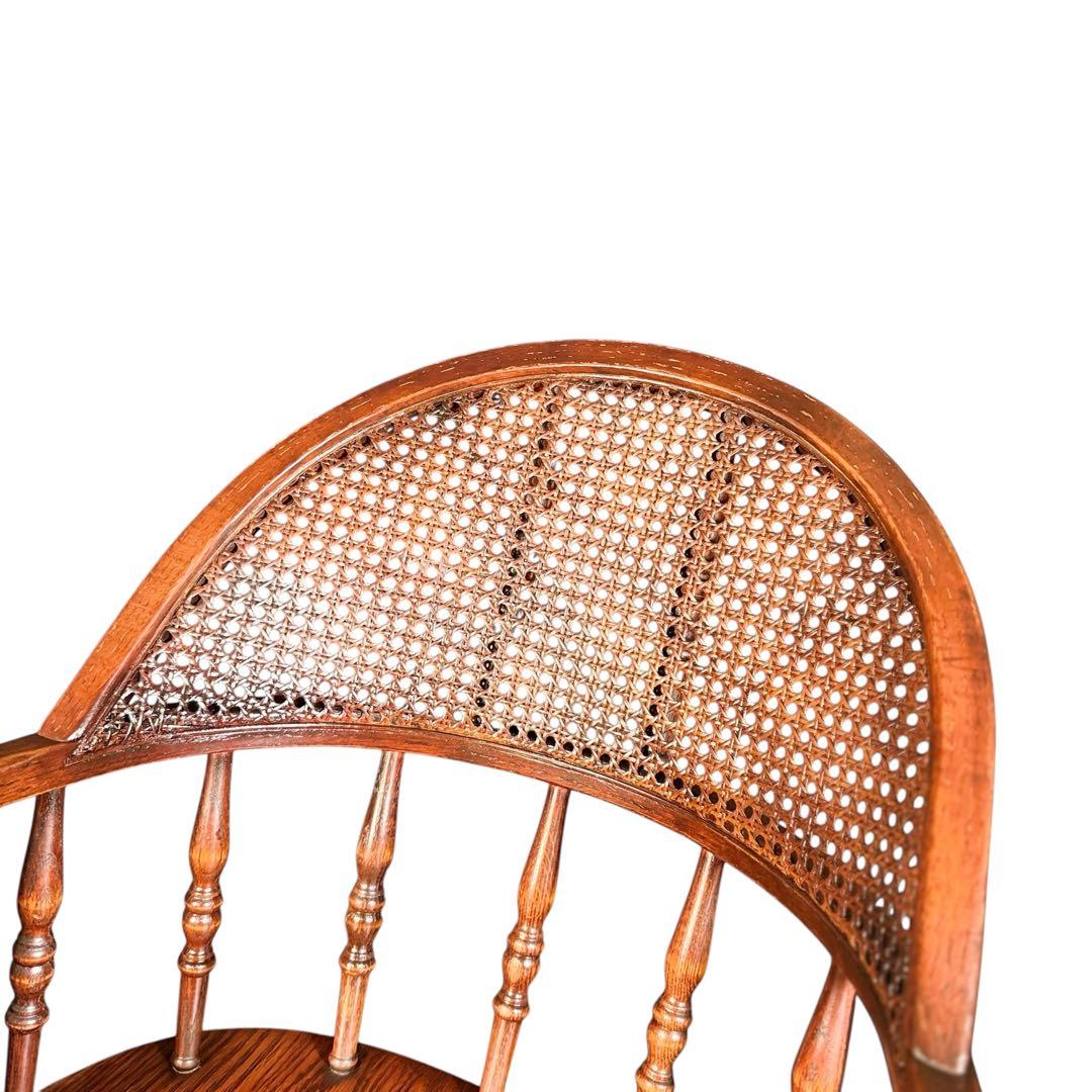 HR740 三越取扱　Shin Lee シンリー　オーク材 ダイニングチェア　籐