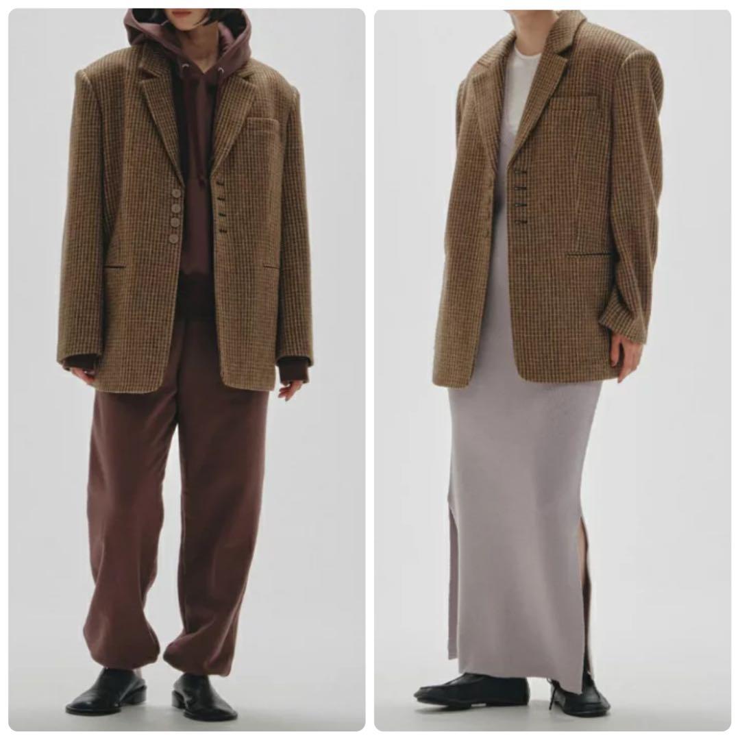 美品 タグ付き トゥデイフル 4.6万円 ウール100 チェック ジャケット