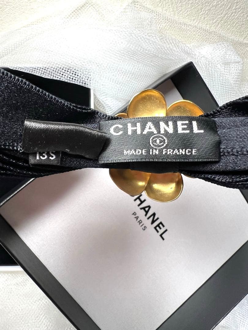【正規品・美品】CHANEL カメリア&リボンモチーフカチューシャ
