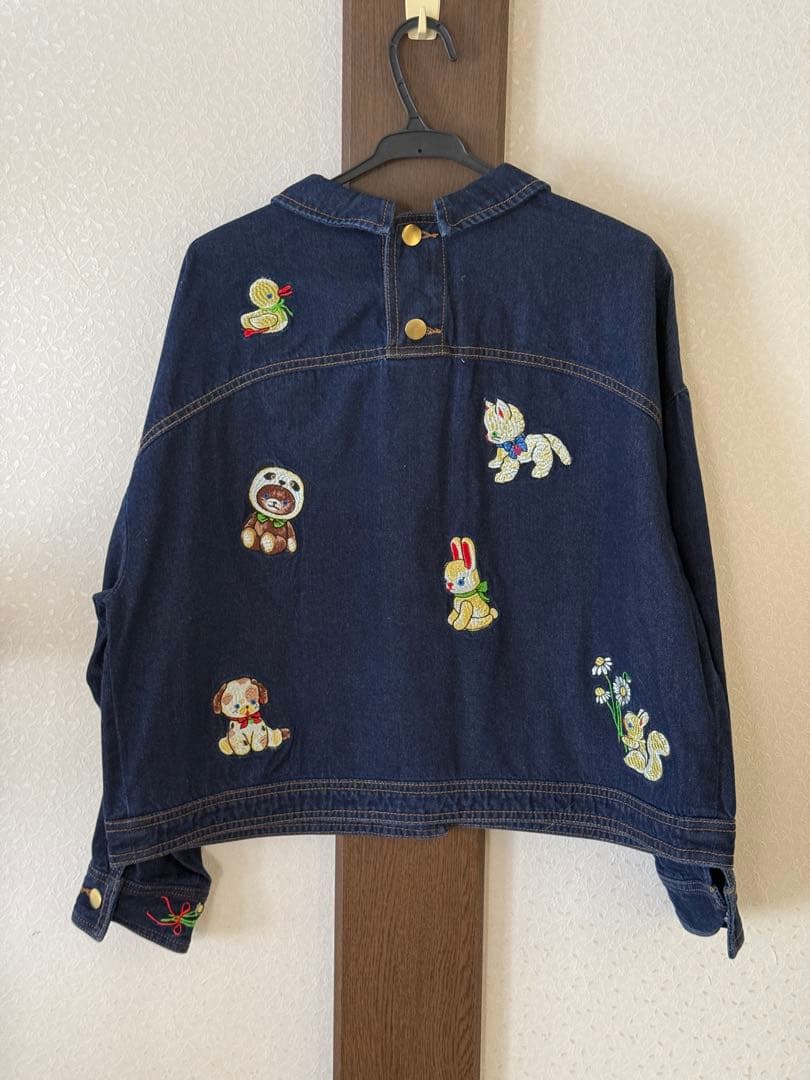 yukiemon刺繍デザインのデニムジャケット