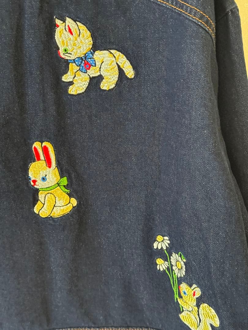 yukiemon刺繍デザインのデニムジャケット
