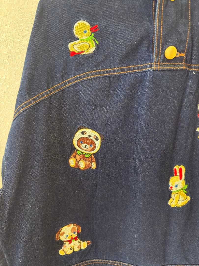 yukiemon刺繍デザインのデニムジャケット