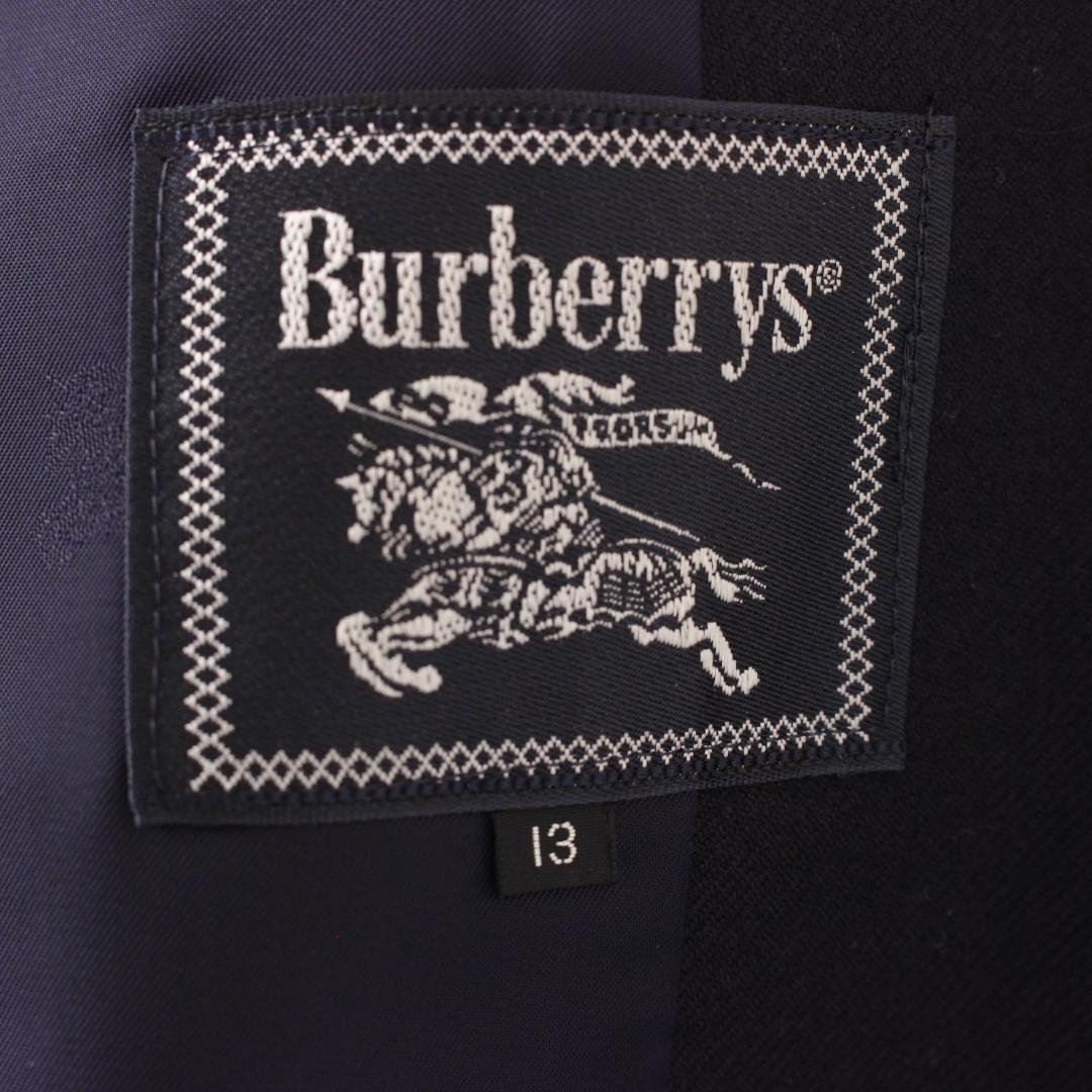 BURBERRY 紺ブレ カシミヤ 金ボタン テーラードジャケット LL 紺色