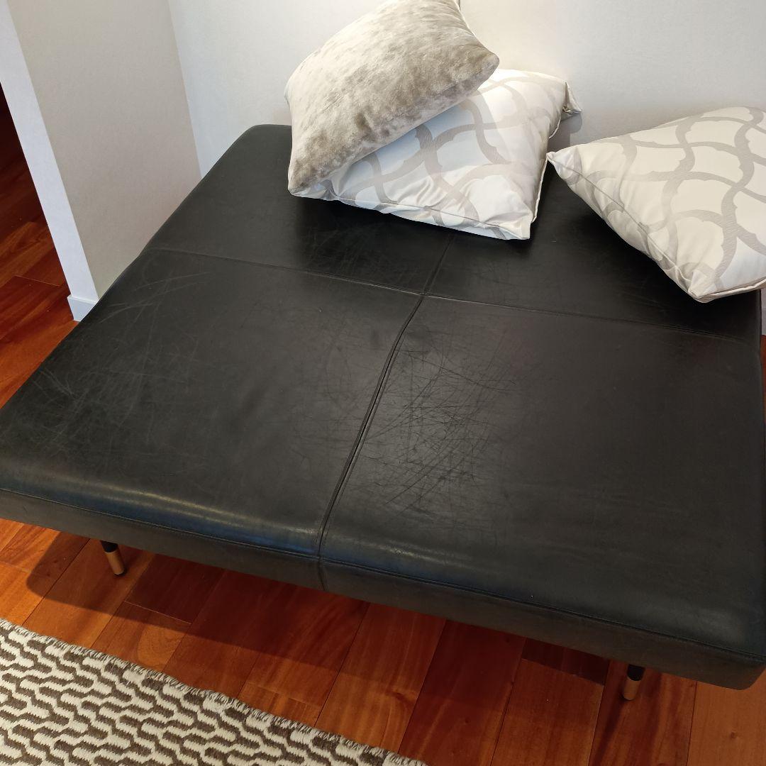 Nさん用【CONRAN刻印付】黒 本皮 オットマン　1m大きいサイズ