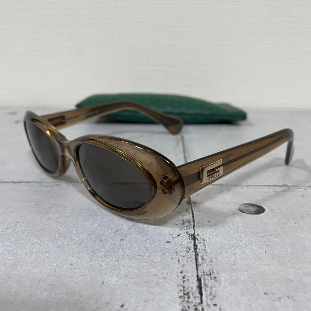 グッチ　Gロゴ　ヴィンテージ　サングラス　オーバル フルリム　クリアブラウン