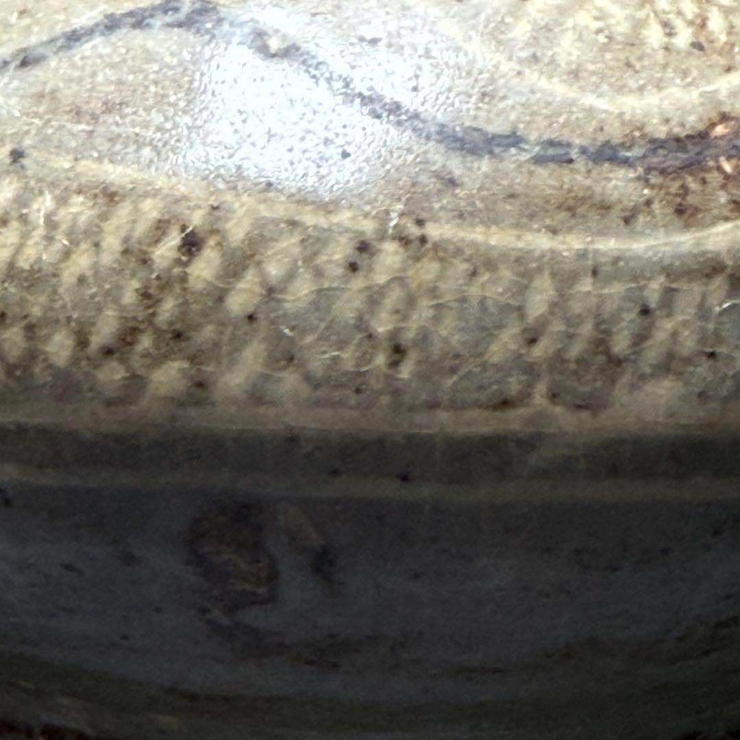 李朝　粉青沙器水滴　象嵌　印花　灰釉薬　朝鮮美術　珍品　古美術　李朝コレクター