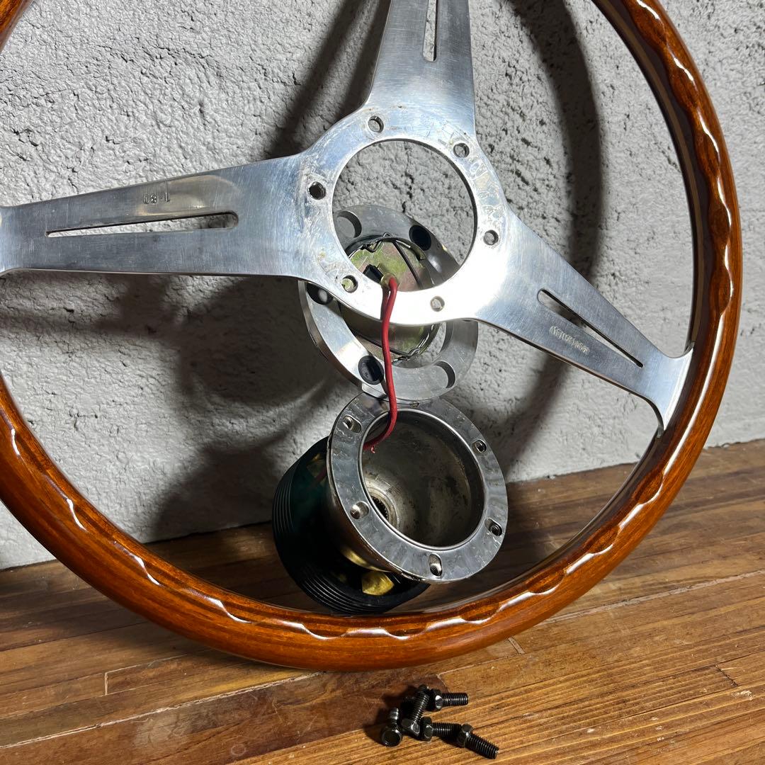【希少ビンテージ】NARDI ナルディウッドステアリング 36φ ボス付き