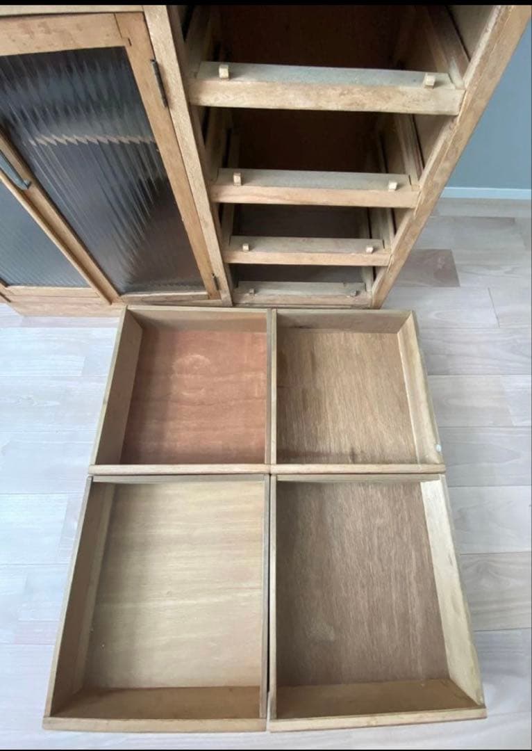 【送料込】古い木の食器棚　水屋　一点もの古家具