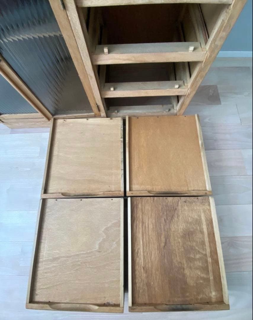 【送料込】古い木の食器棚　水屋　一点もの古家具