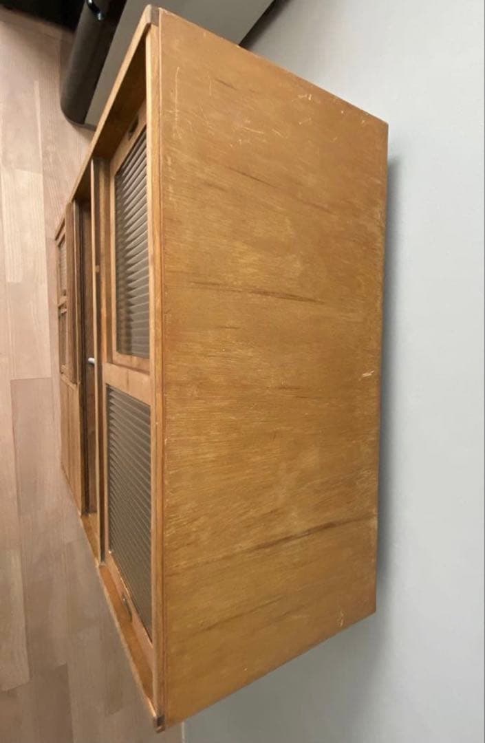 【送料込】古い木の食器棚　水屋　一点もの古家具