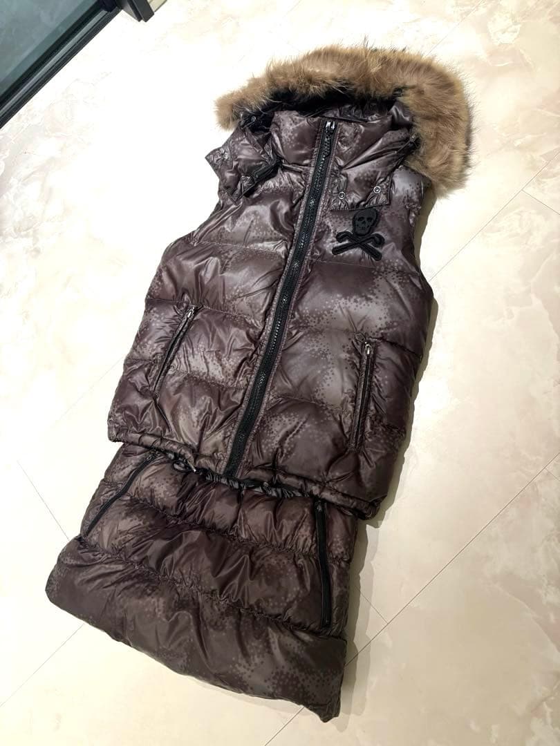 【美品】MARK & LONA ダウンベスト&スカート　セットアップ　Sサイズ