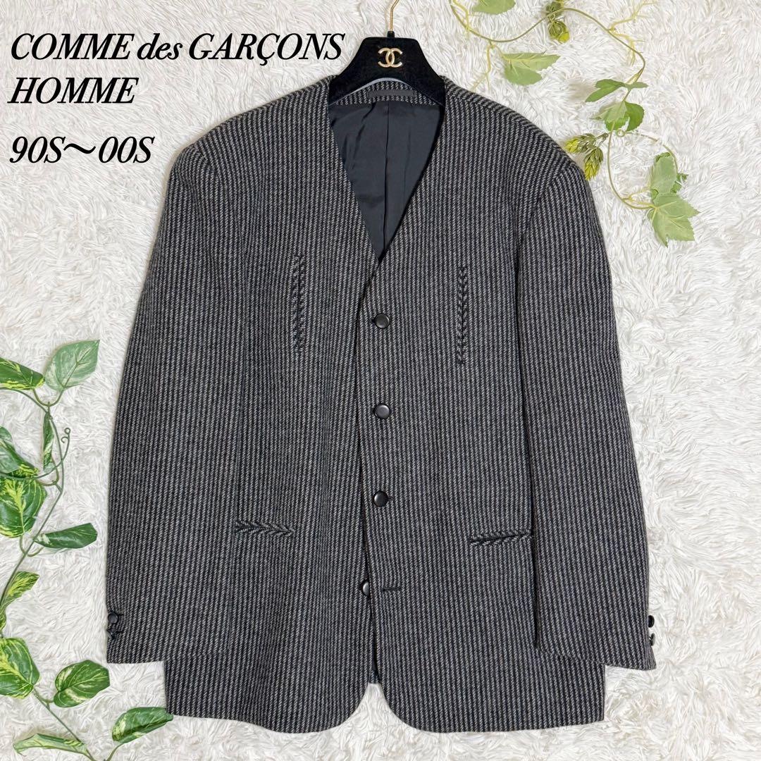 希少　コムデギャルソンオム　ノーカラージャケット　縮絨ウール　田中オム　日本製