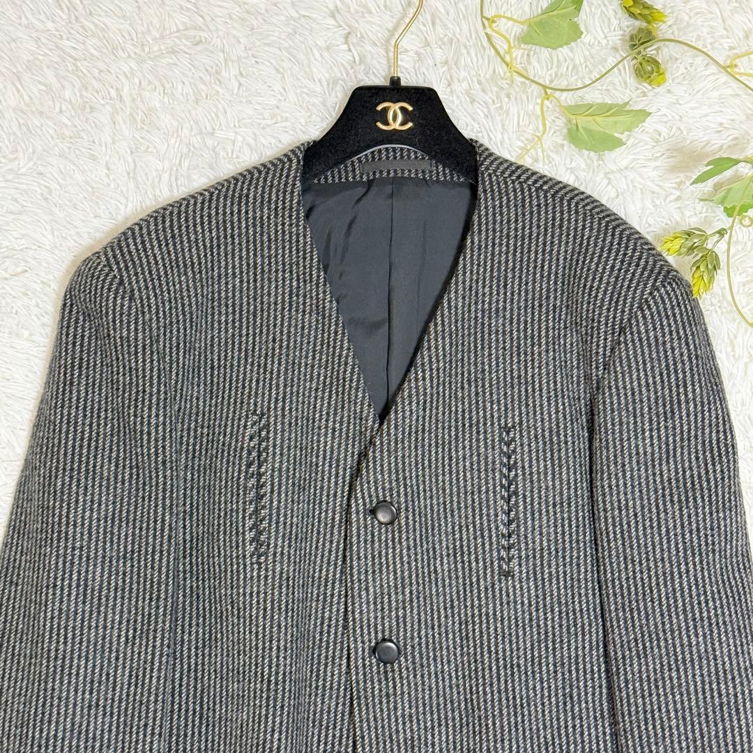 希少　コムデギャルソンオム　ノーカラージャケット　縮絨ウール　田中オム　日本製