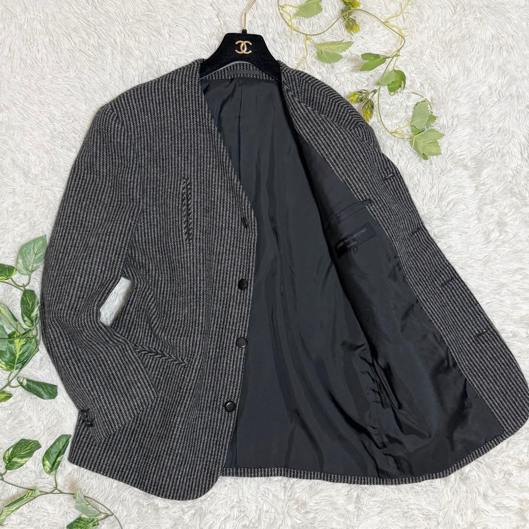 希少　コムデギャルソンオム　ノーカラージャケット　縮絨ウール　田中オム　日本製