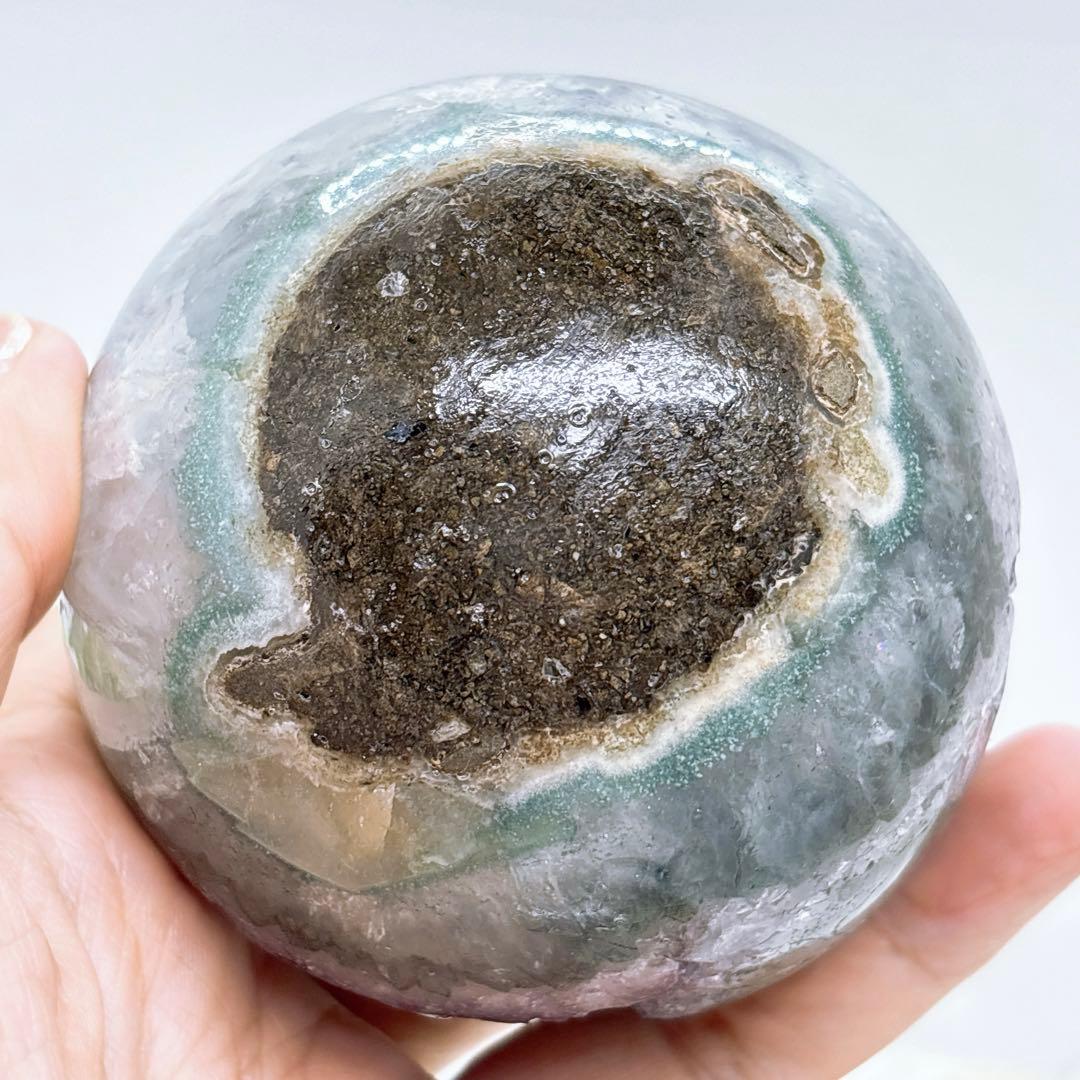 【天然石】希少！グリーンアメジストロスフィア 大玉81ミリ