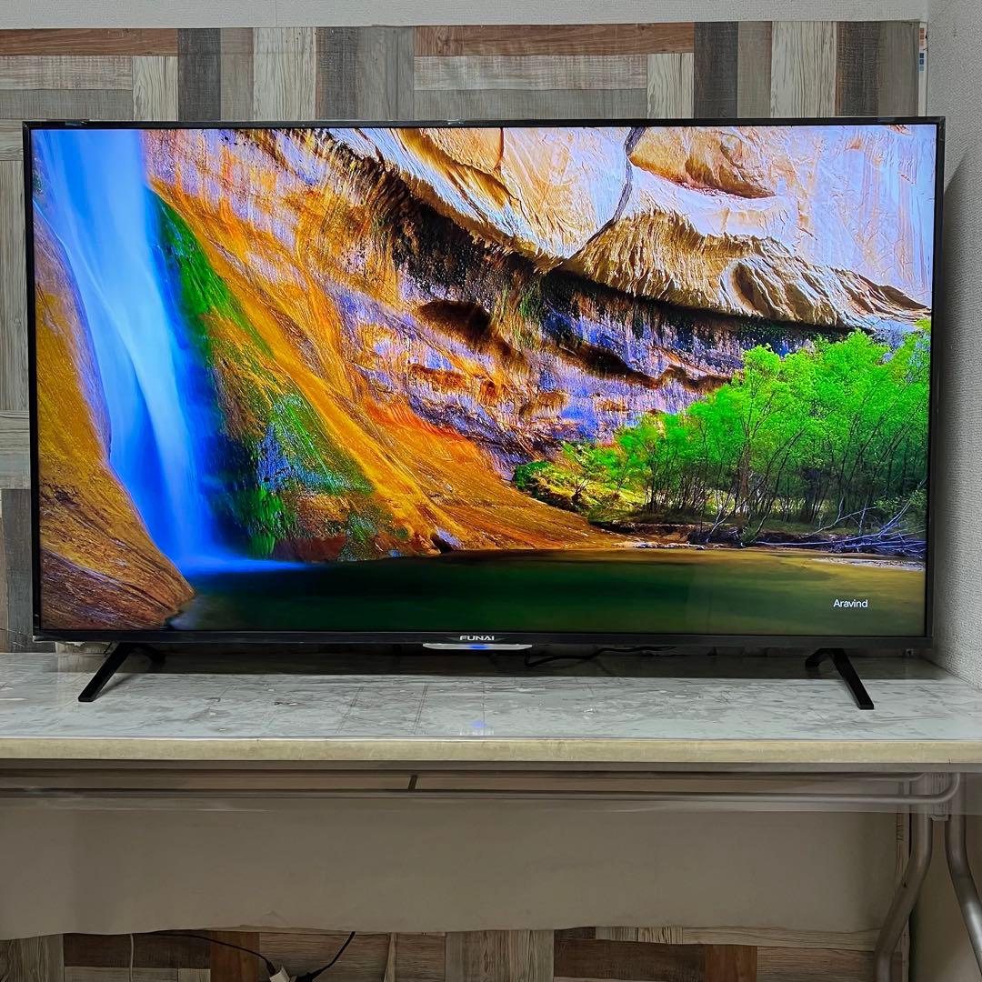 即日受渡❣️全国送料込展示見本品フナイ65型4KTV録画機能内蔵Wチューナ搭載