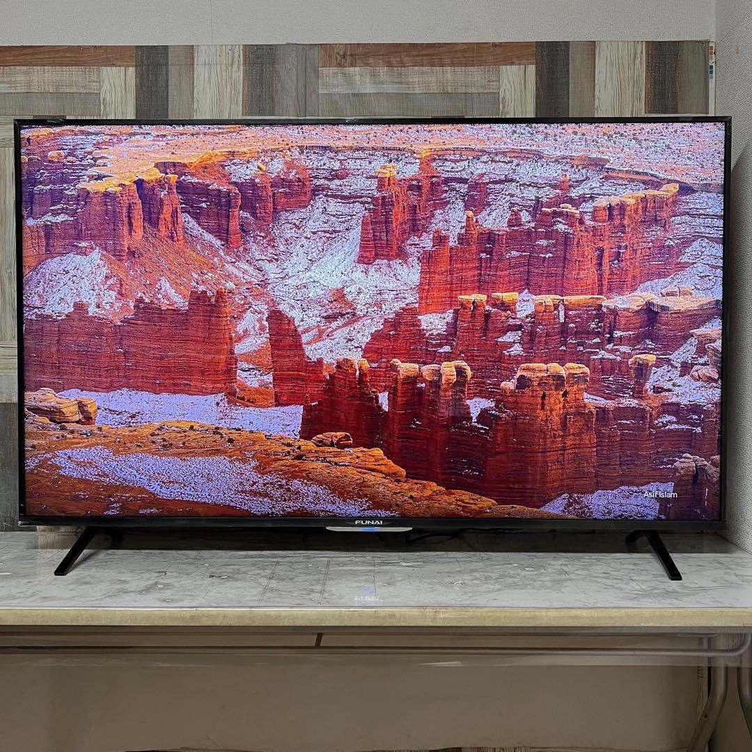 即日受渡❣️全国送料込展示見本品フナイ65型4KTV録画機能内蔵Wチューナ搭載