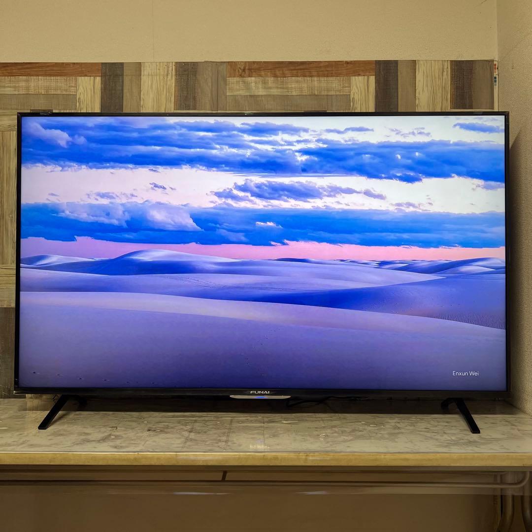 即日受渡❣️全国送料込展示見本品フナイ65型4KTV録画機能内蔵Wチューナ搭載