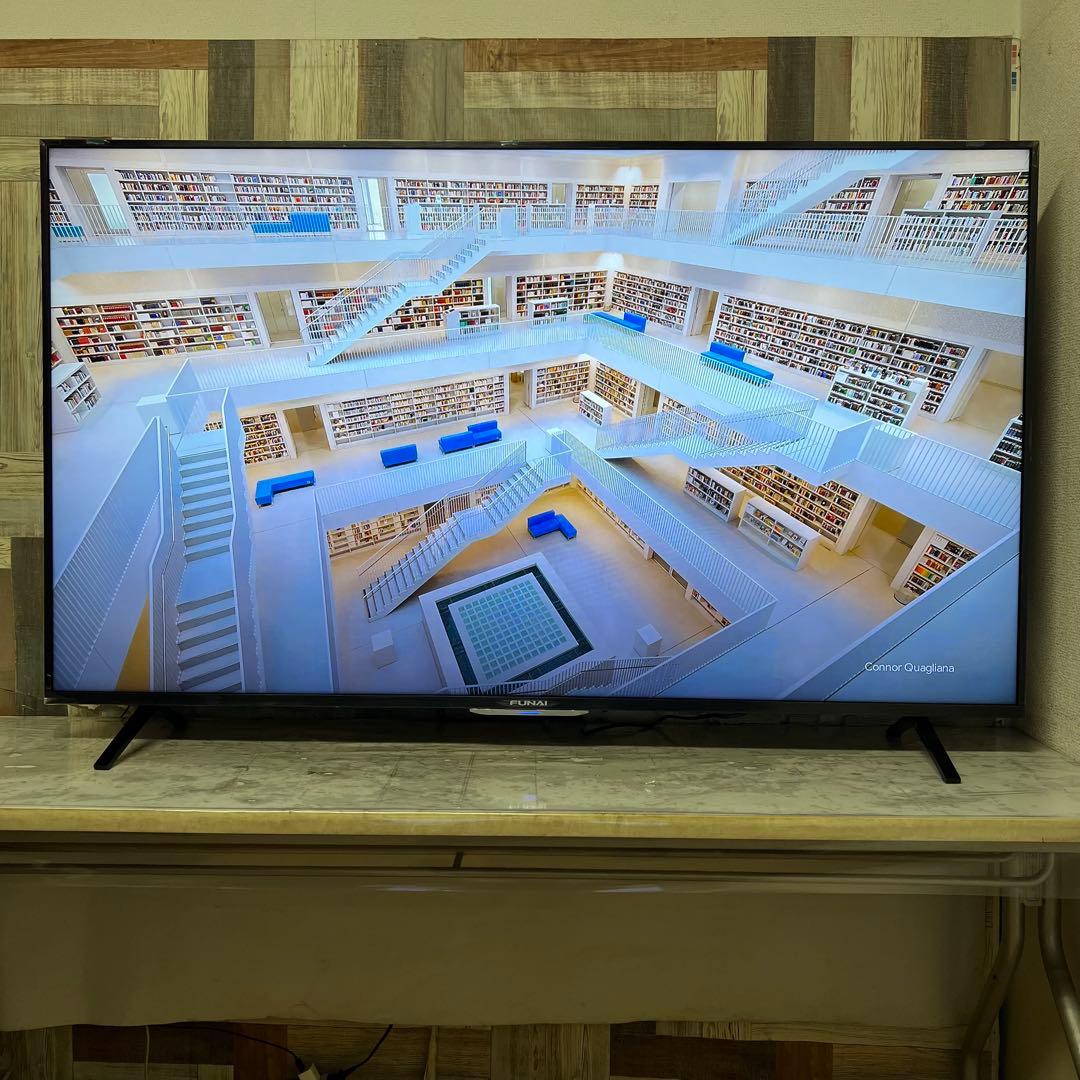 即日受渡❣️全国送料込展示見本品フナイ65型4KTV録画機能内蔵Wチューナ搭載
