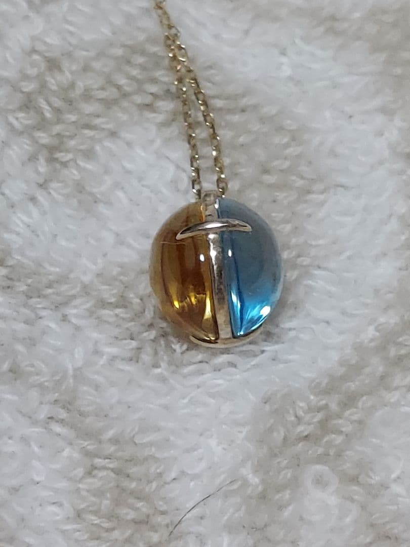 マザーハウスDay and Night ネックレス　シトリン×ブルートパース