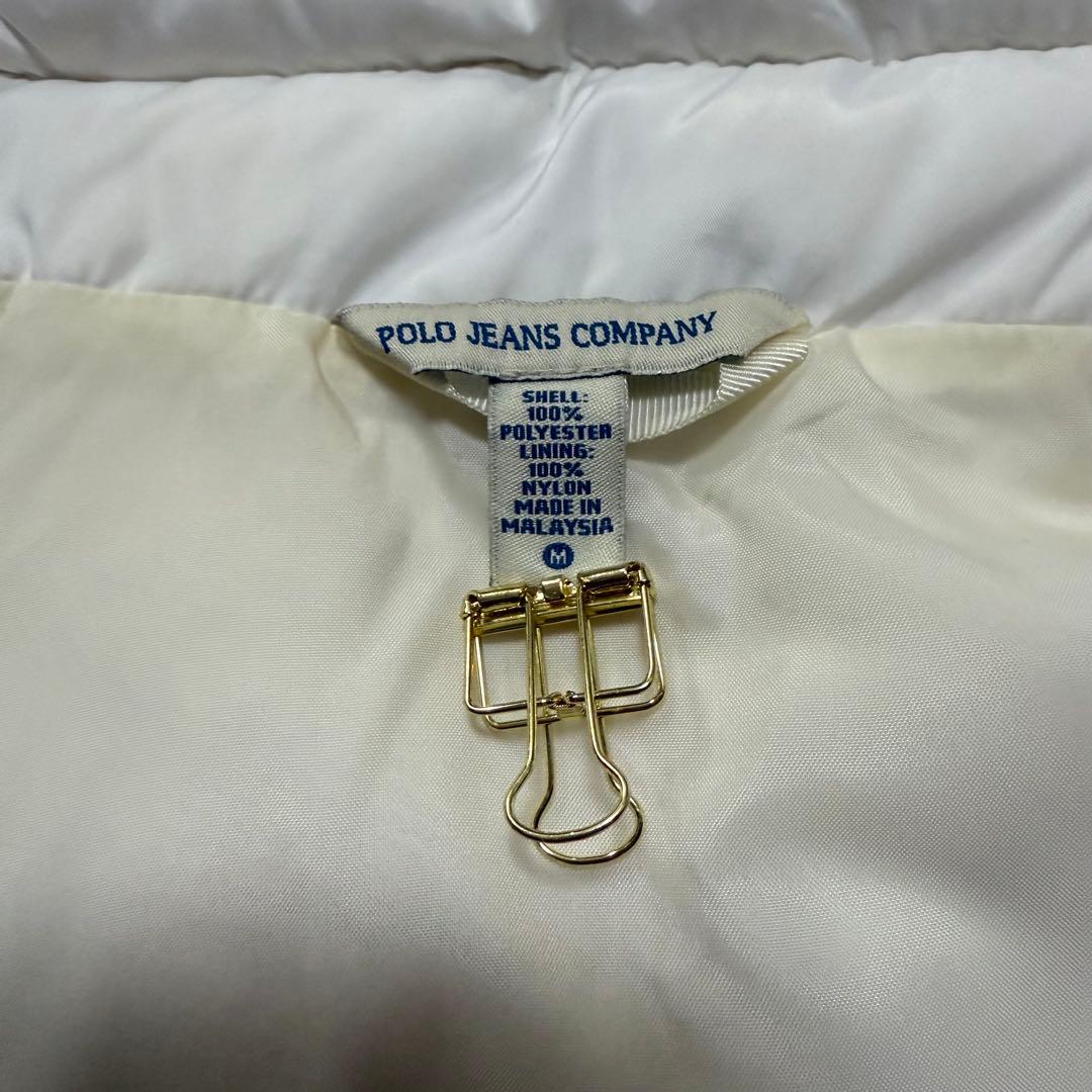 Polo Jeans Company ファー付きダウンベスト ホワイト 90s