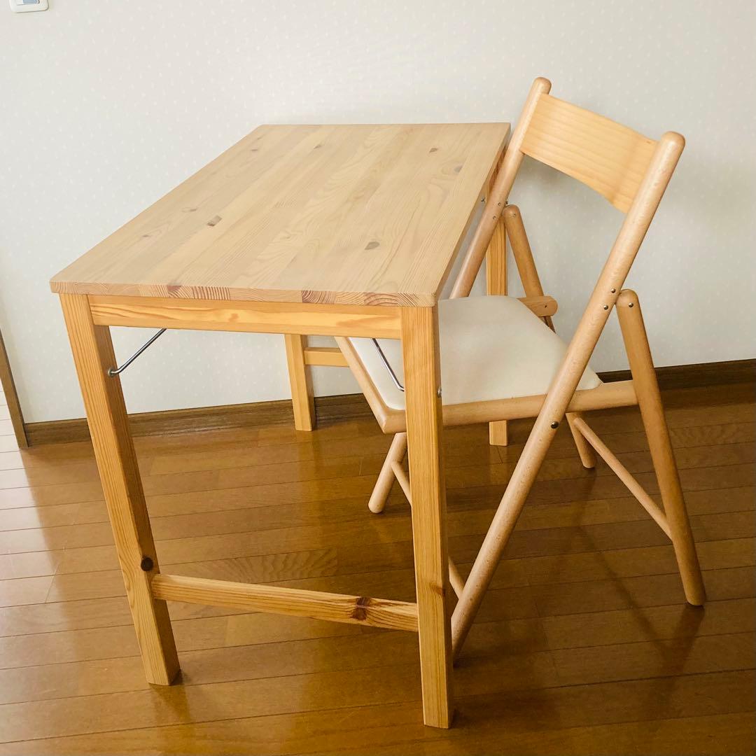 おしゃれ！便利！折り畳みテーブル＆チェアセット　送料込　独り暮らし　新生活