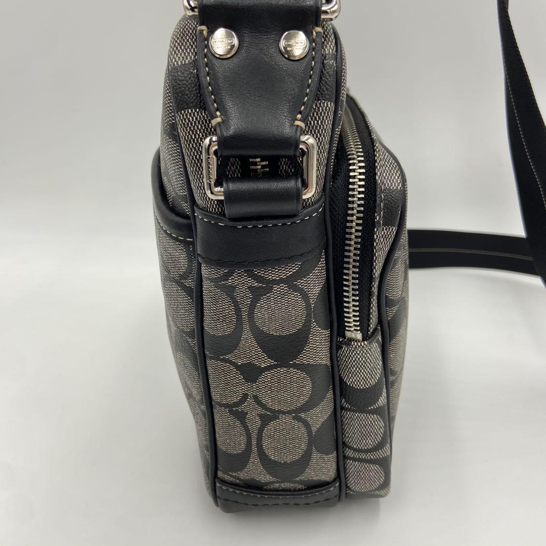 美品✨コーチ ショルダーバッグ F70078 ヘリテージ　シグネチャー ブラック
