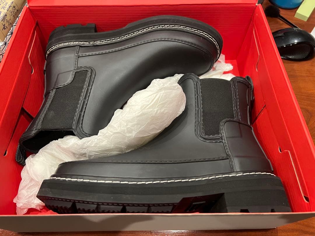 【極美品】HUNTER ハンター レインショートブーツ チェルシーブーツ