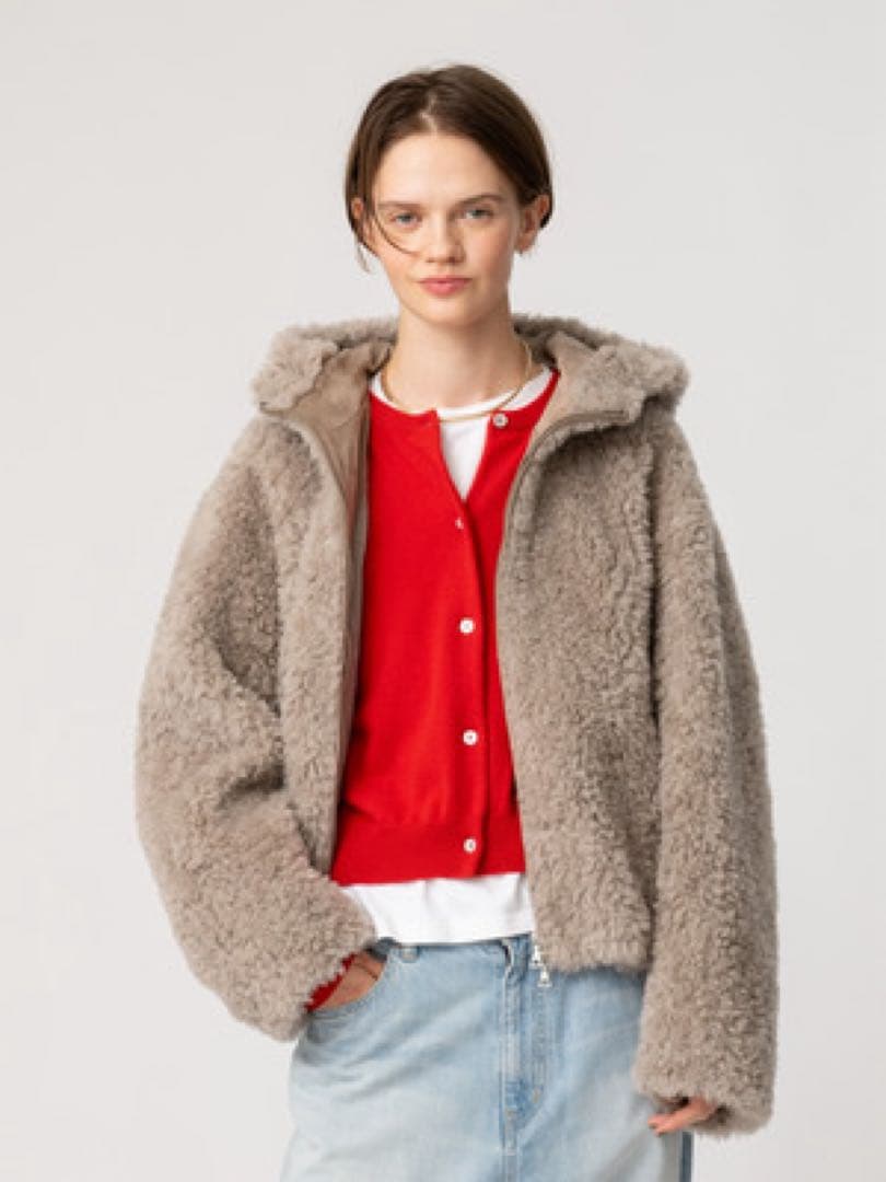 ともちゃん　Ron Herman ボアフーディーブルゾン