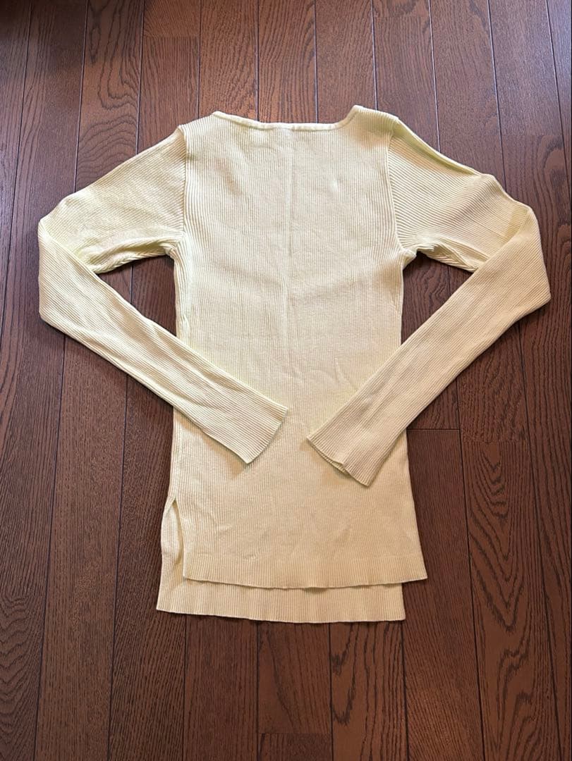 AURALEE オーラリー　ギザボートネック　プルオーバー　ライトイエロー