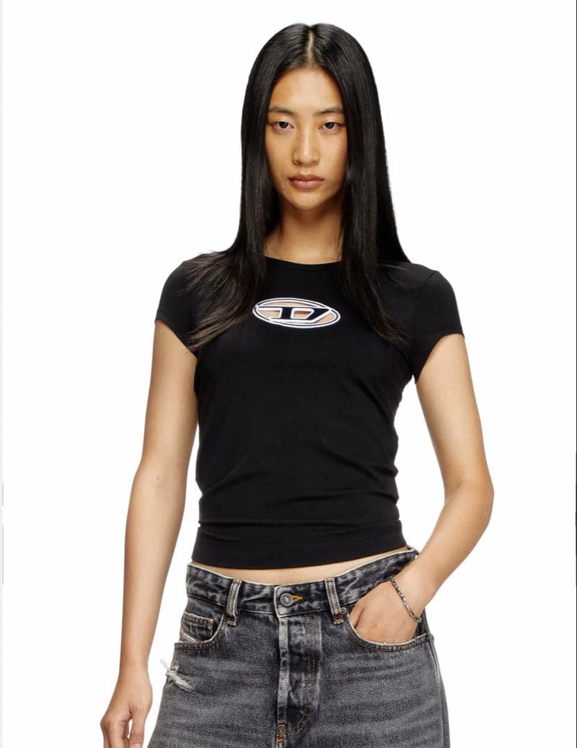 DIESEL T-ANGIE ブラックTシャツS