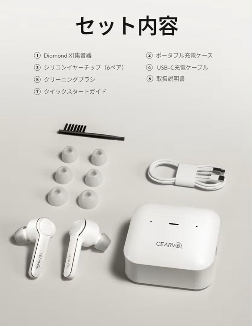 Cearvol 集音器 Bluetooth5.3 Diamond X1 高齢者