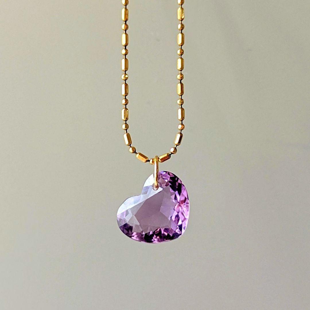 ♢ペンギンハート♢K18 アメジスト 3.4ct ネックレスチャーム